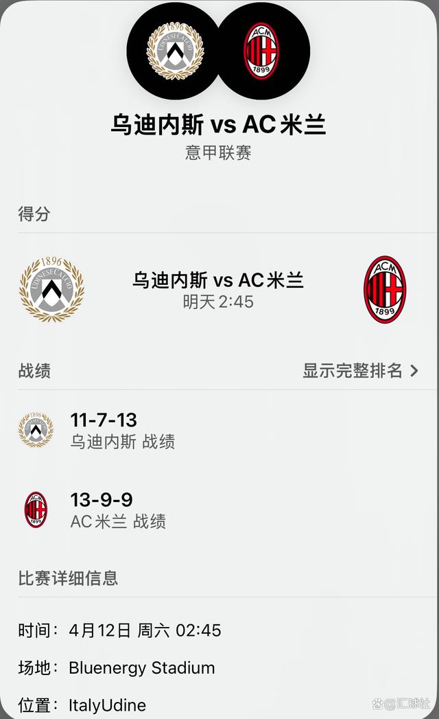 AC米兰客场击败乌迪内斯,稳居积分榜榜首 AC米兰客场击败乌迪内斯,稳居积分榜榜首